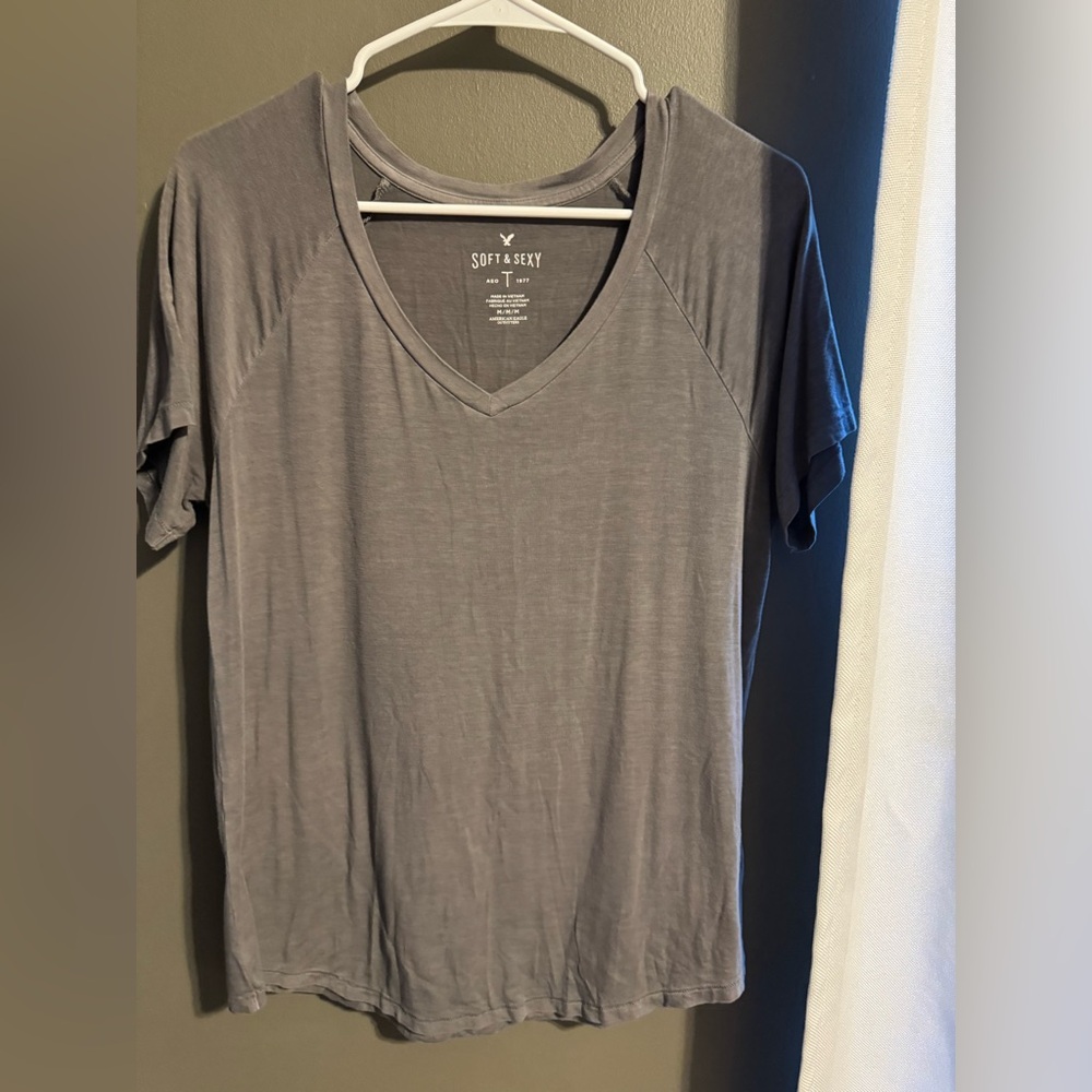 American Eagle Outfitters Soft & Sexy Charcoal Tee